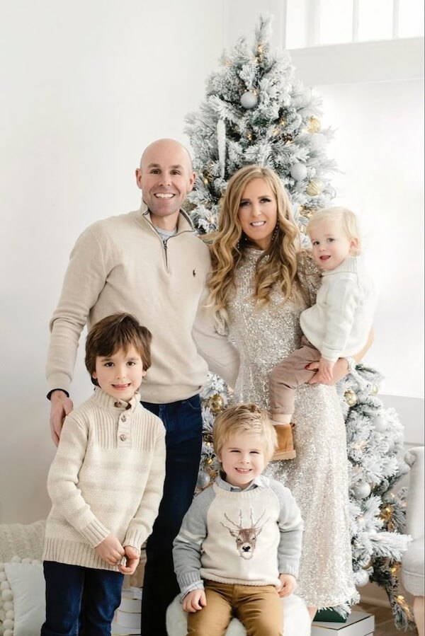 Cream and Metallics for a Sparkling Family Look