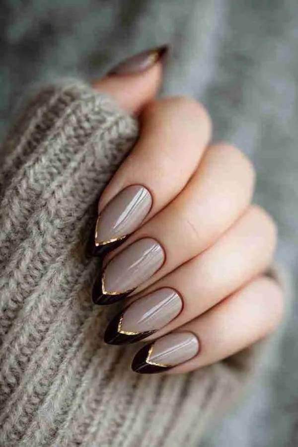 Neutral Brown French Tips