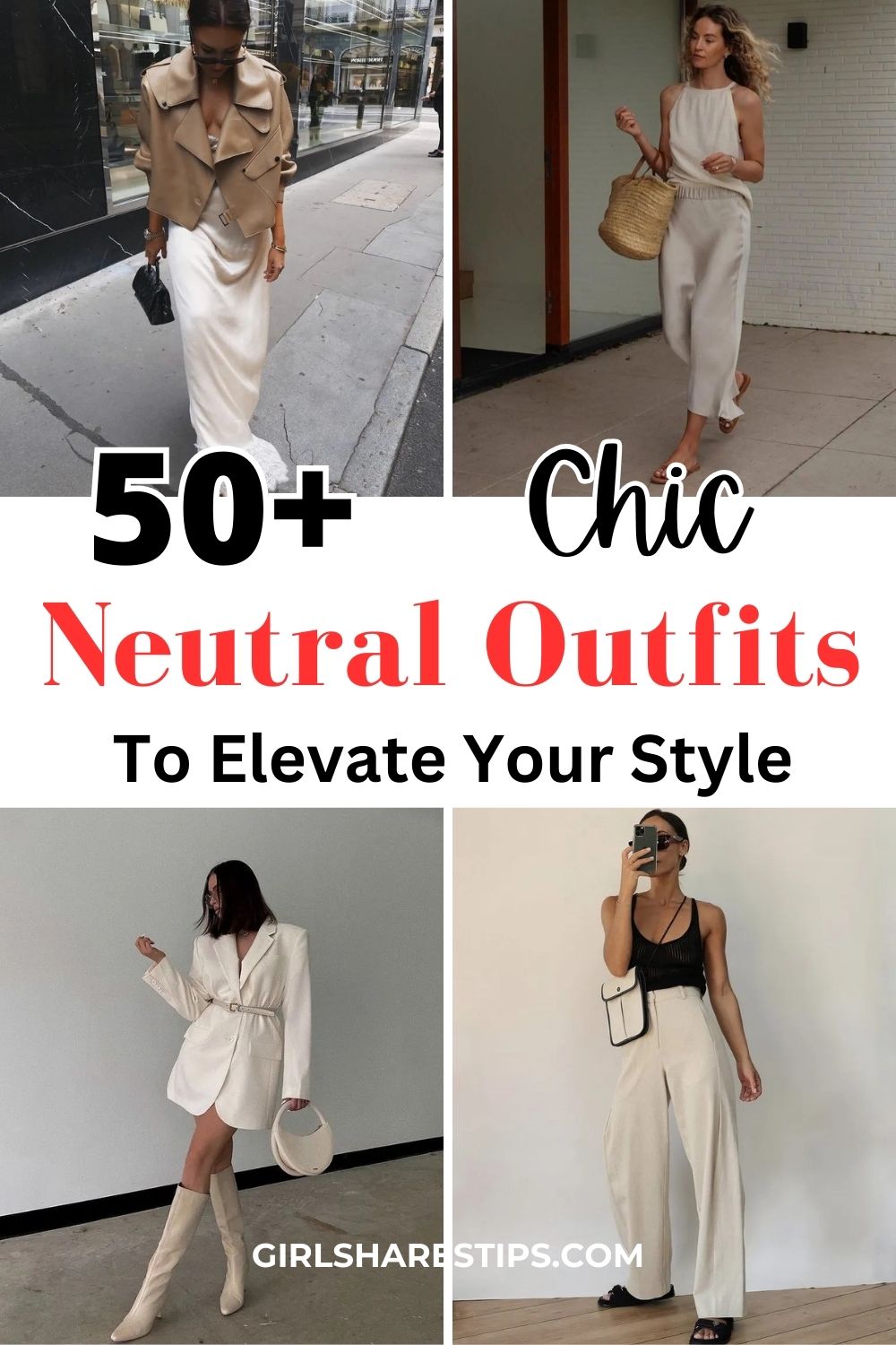 neutral outfit ideas collage