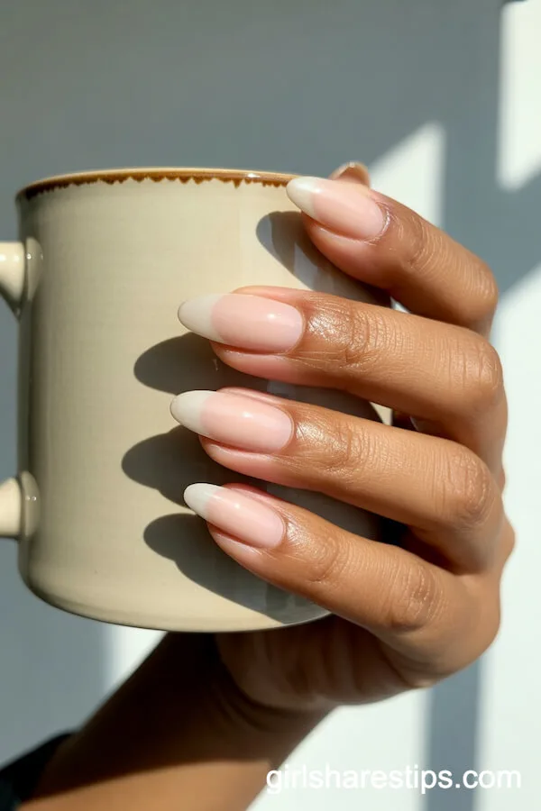 Oat Milk Cream Almond Nails for a Modern Classic Look