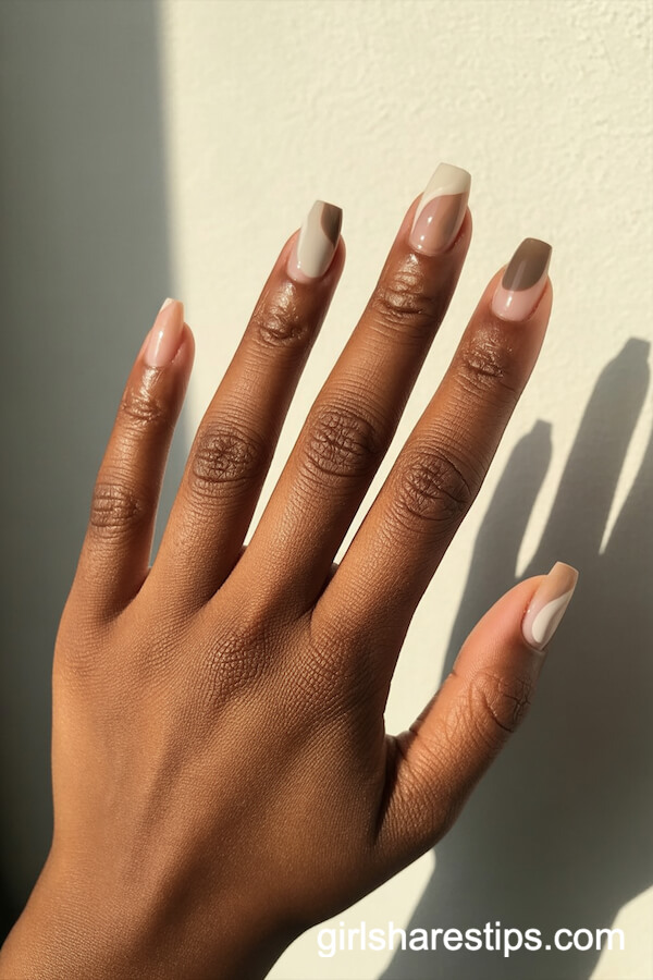 Mixed Neutral Patterns and Minimalist White Accents