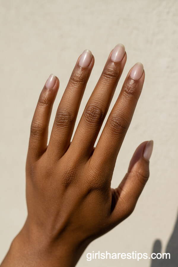 Sand-Toned Short Rounded Nails in a Matte Finish