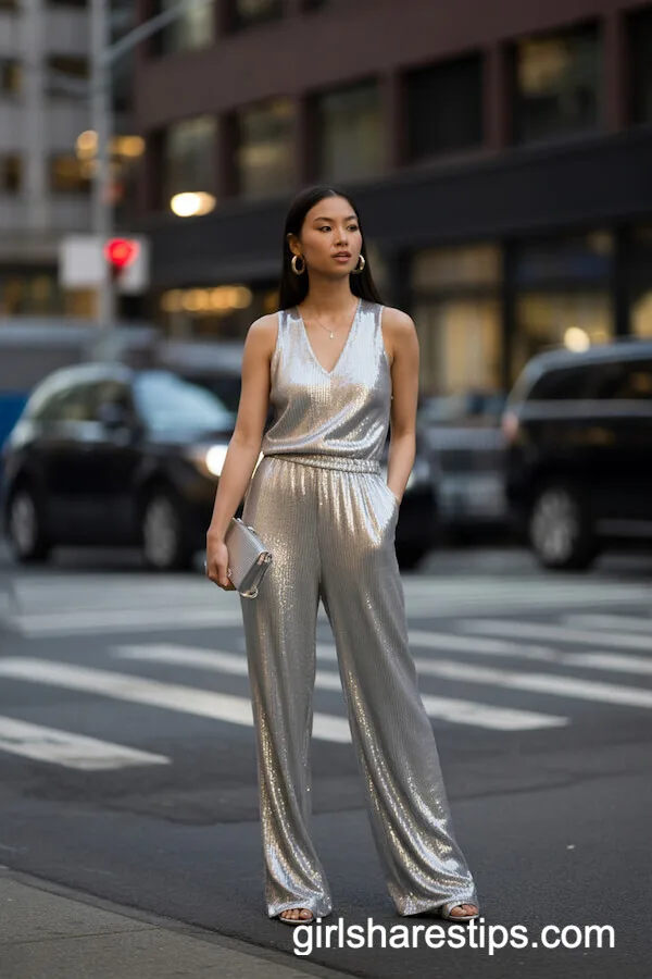 Silver Sequin Jumpsuit for a Sparkling Statement
