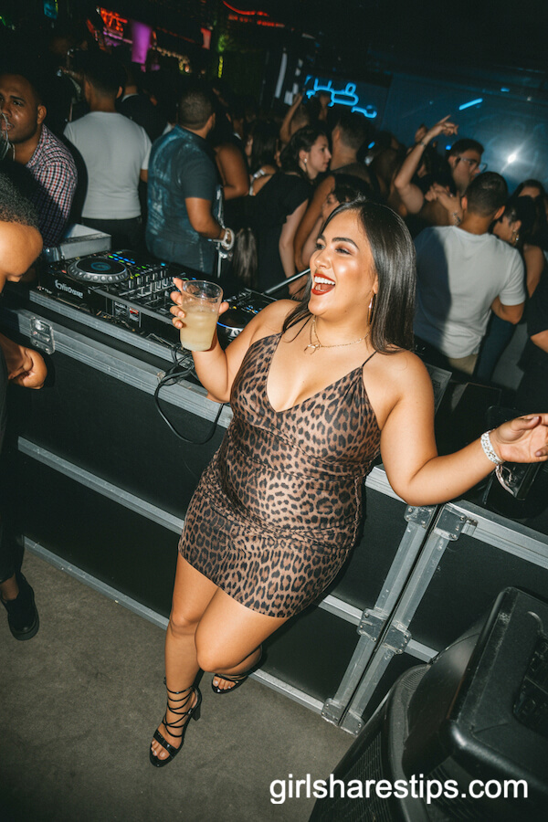 Leopard Print Mini Dress Strappy Heels DJ Booth Style