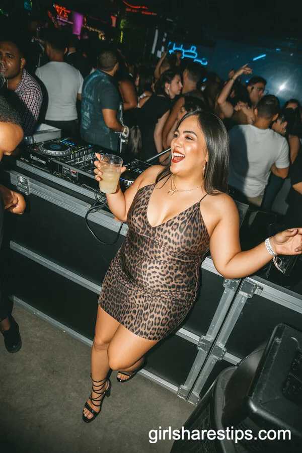 Leopard Print Mini Dress Strappy Heels DJ Booth Style