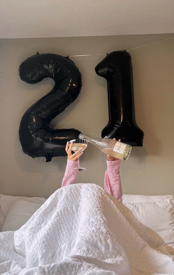 Cozy Bed Birthday Balloons Photo