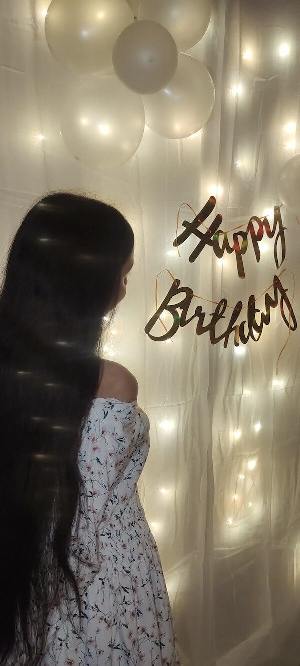 Soft Fairy Lights Birthday Backdrop