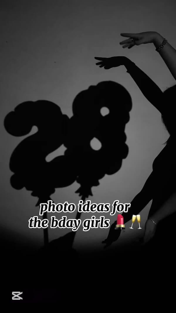 Silhouette with Birthday Balloons