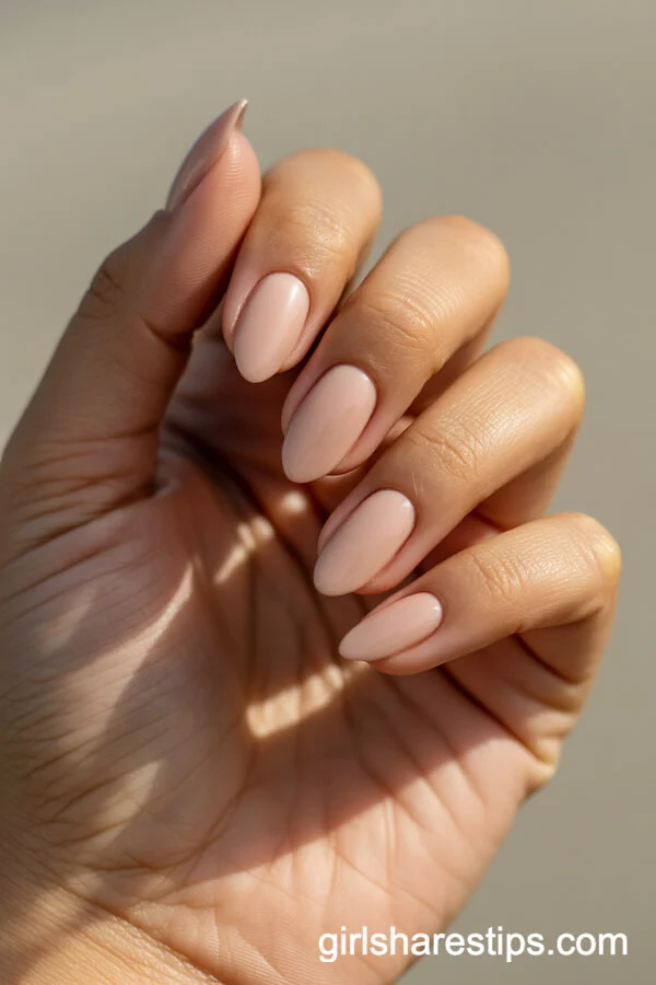 Classic Almond Nude Nails for an Effortless Look