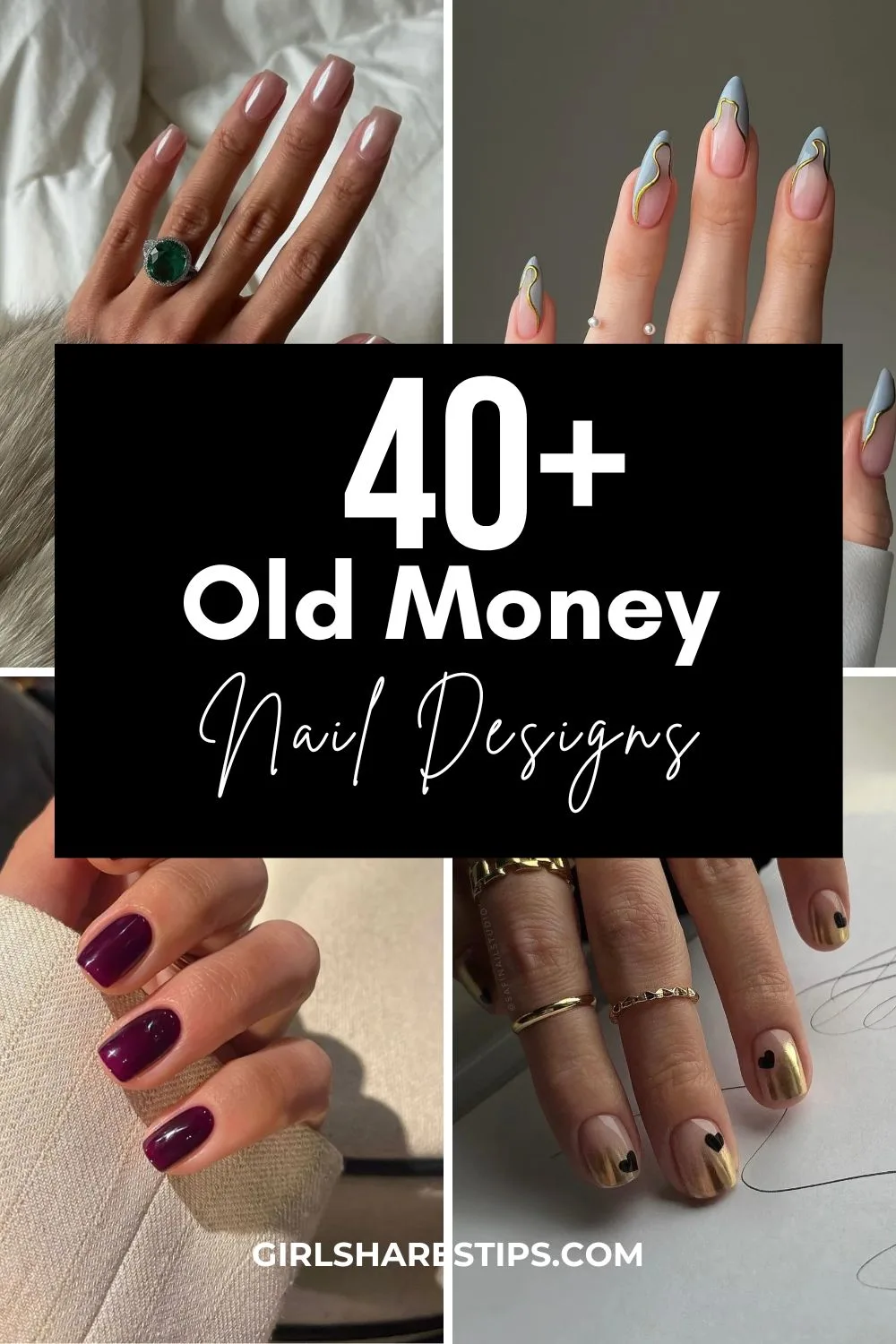 old money nail designs collage