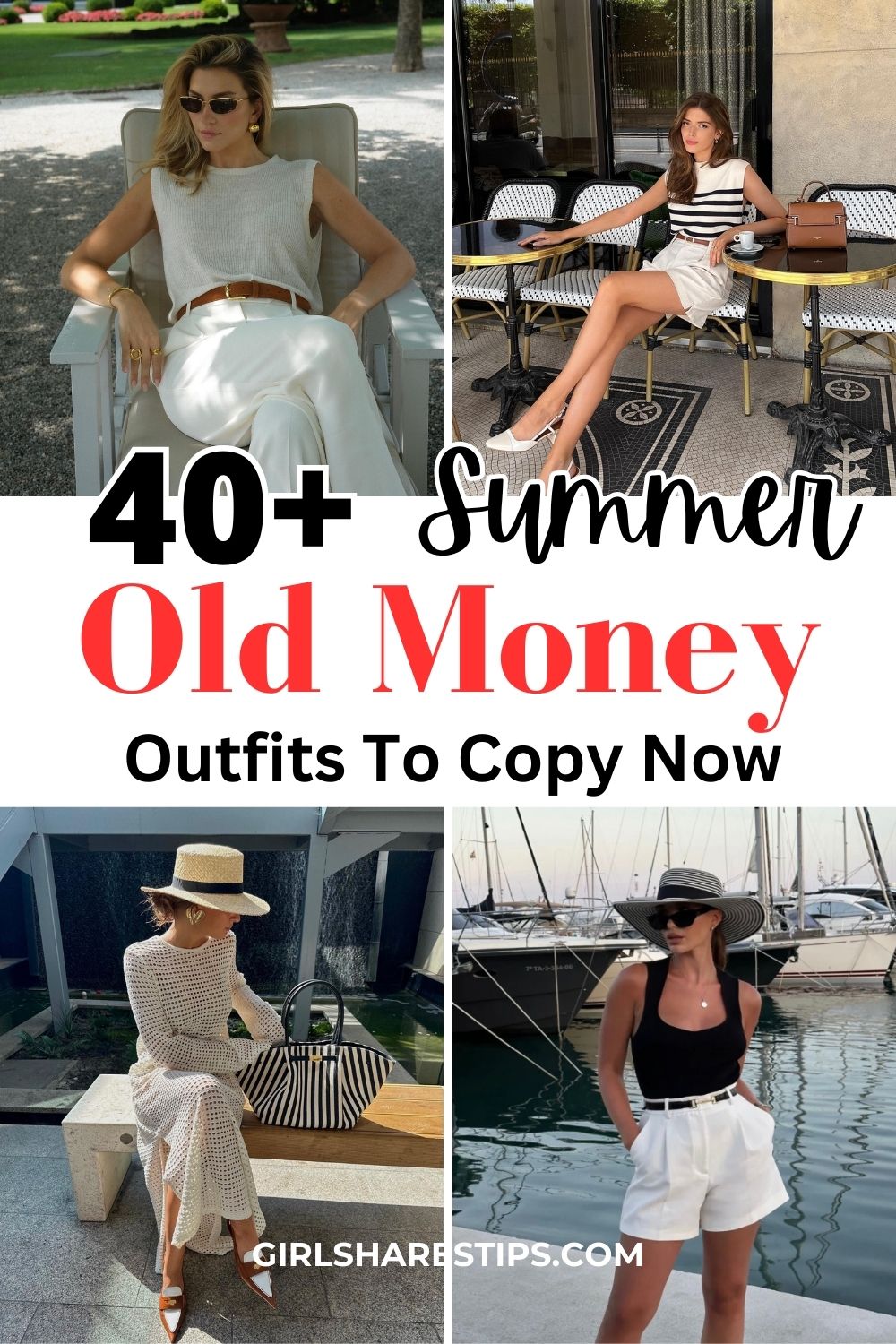 old money summer outfits collage