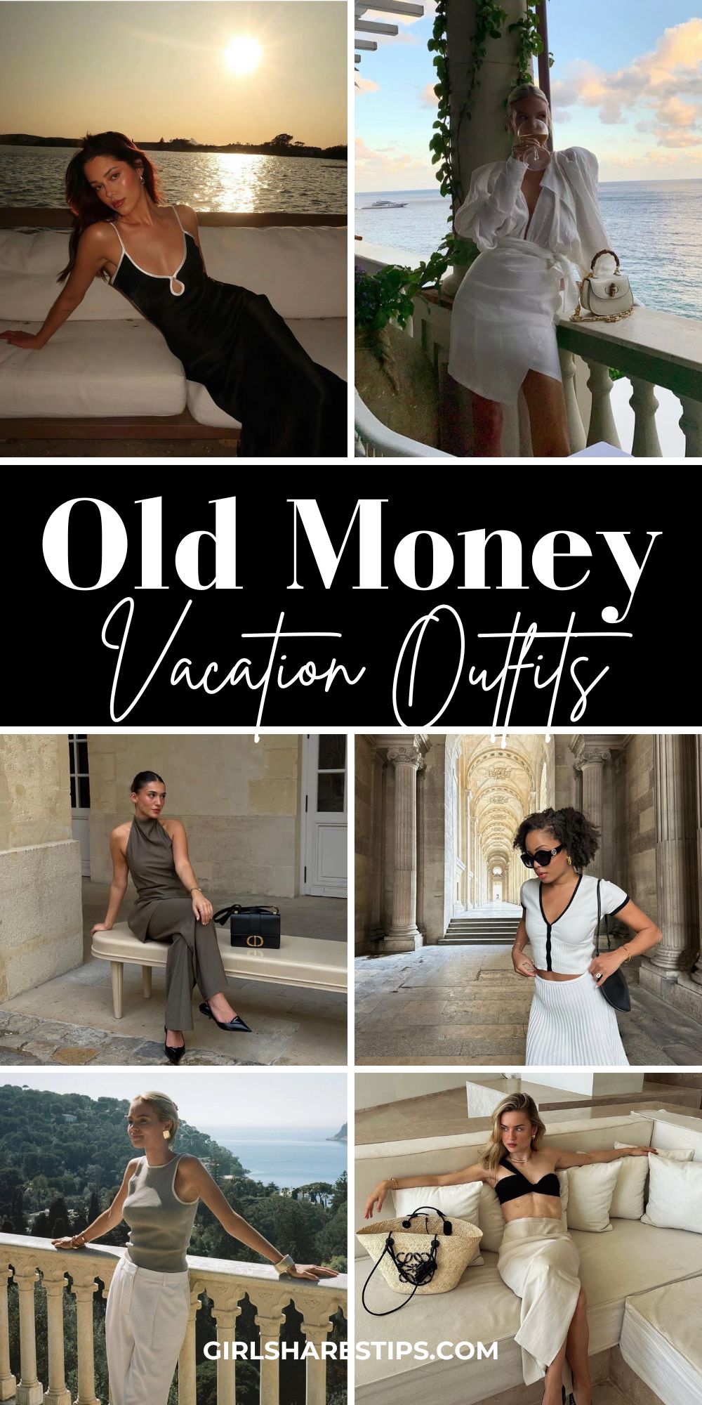 old money summer vacation outfits collage