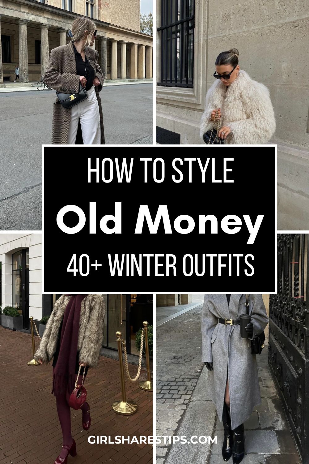 old money winter outfits collage