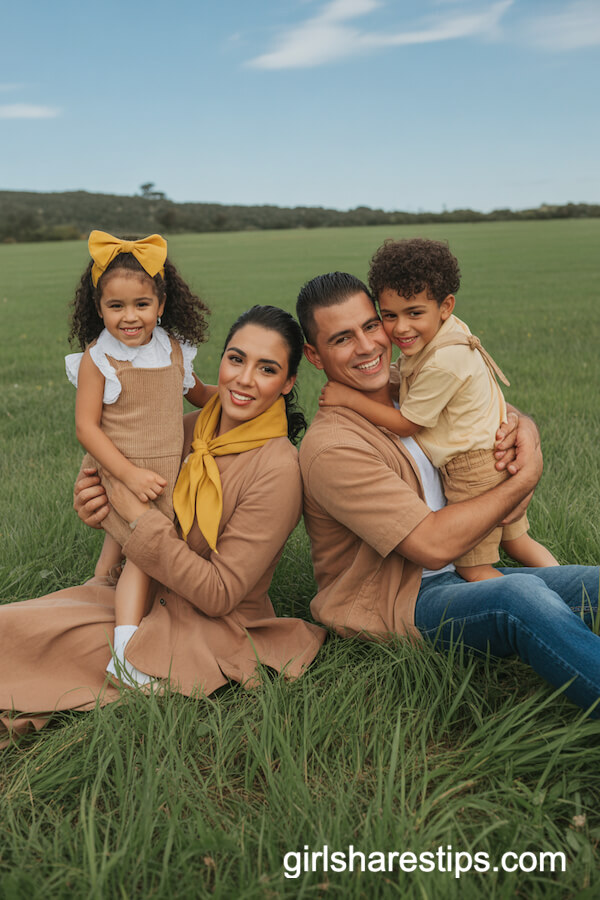 Earth Tones with Yellow Accents in a Grassy Field