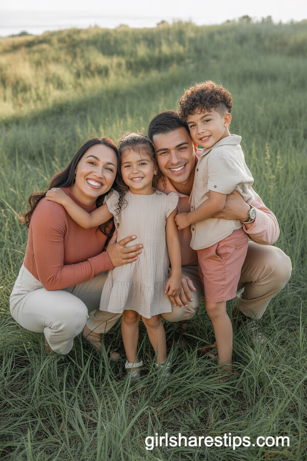Terracotta, Cream, and Muted Rose Outfits in Tall Grass
