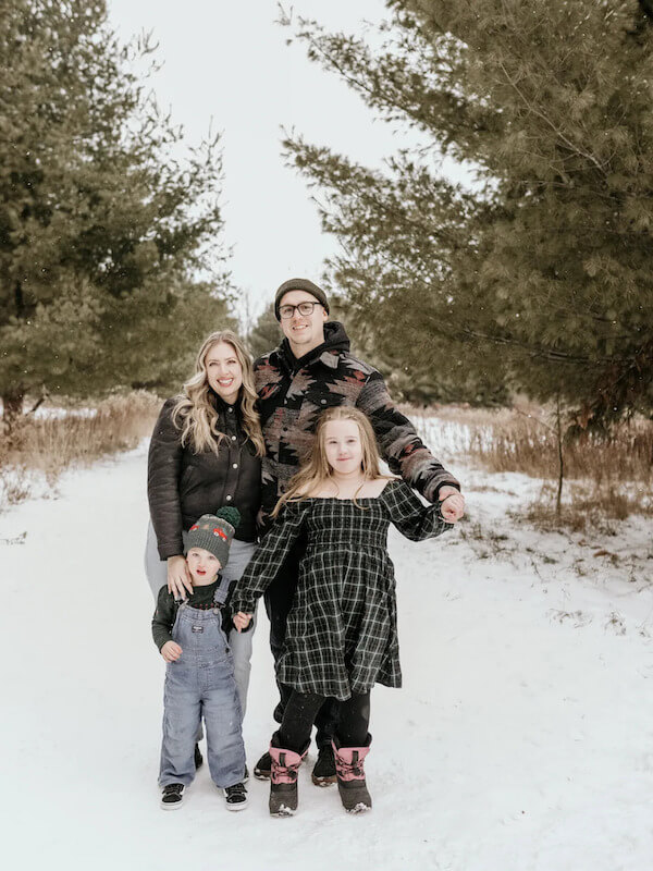 Family Portrait on a Snowy Path