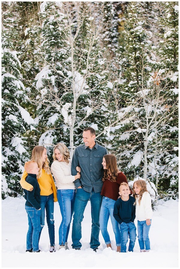 Large Family Portrait in the Snow