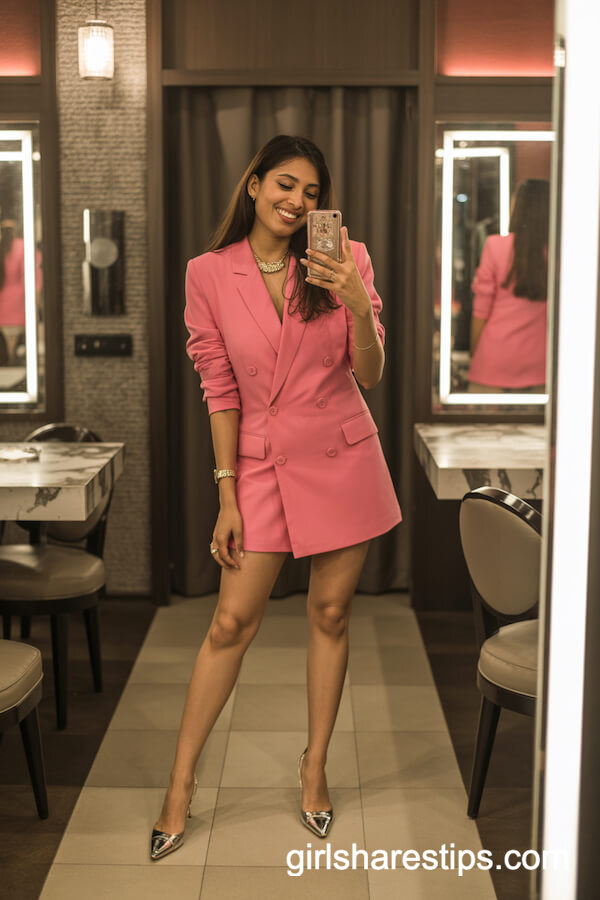 Pink Blazer Dress