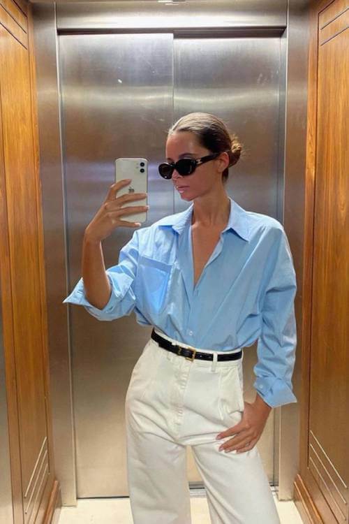 oversized button down shirt outfit ideas women