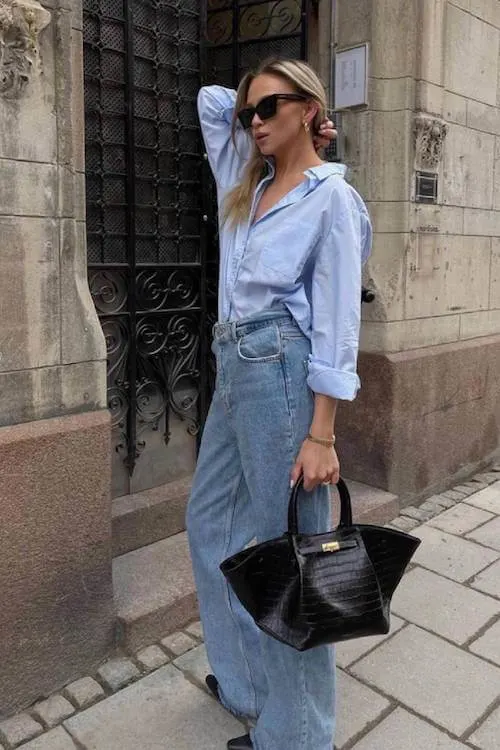 oversized button down shirt outfit ideas women