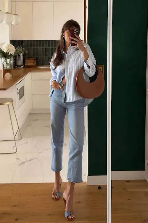 oversized button down shirt outfit ideas women