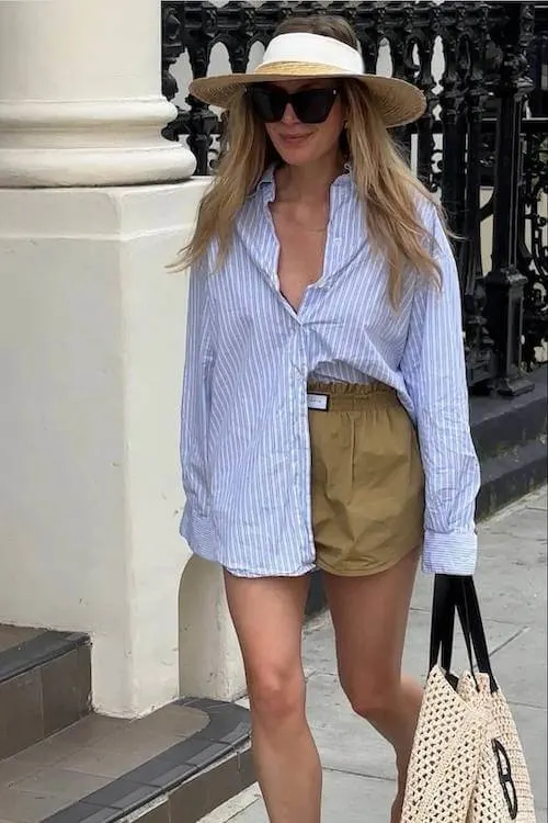 oversized button down shirt outfit ideas women