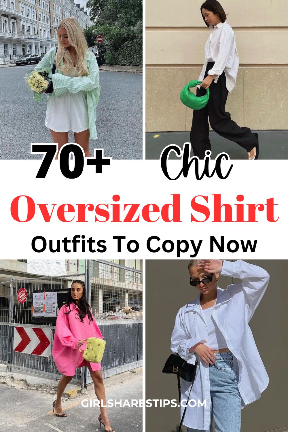 oversized shirt outfit ideas for women collage