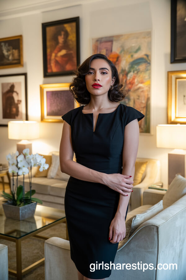 Timeless Fitted Black Cocktail Dress
