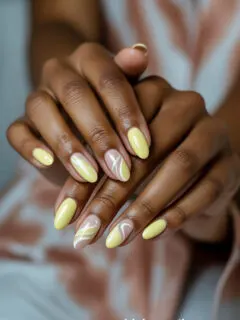 pastel yellow nails