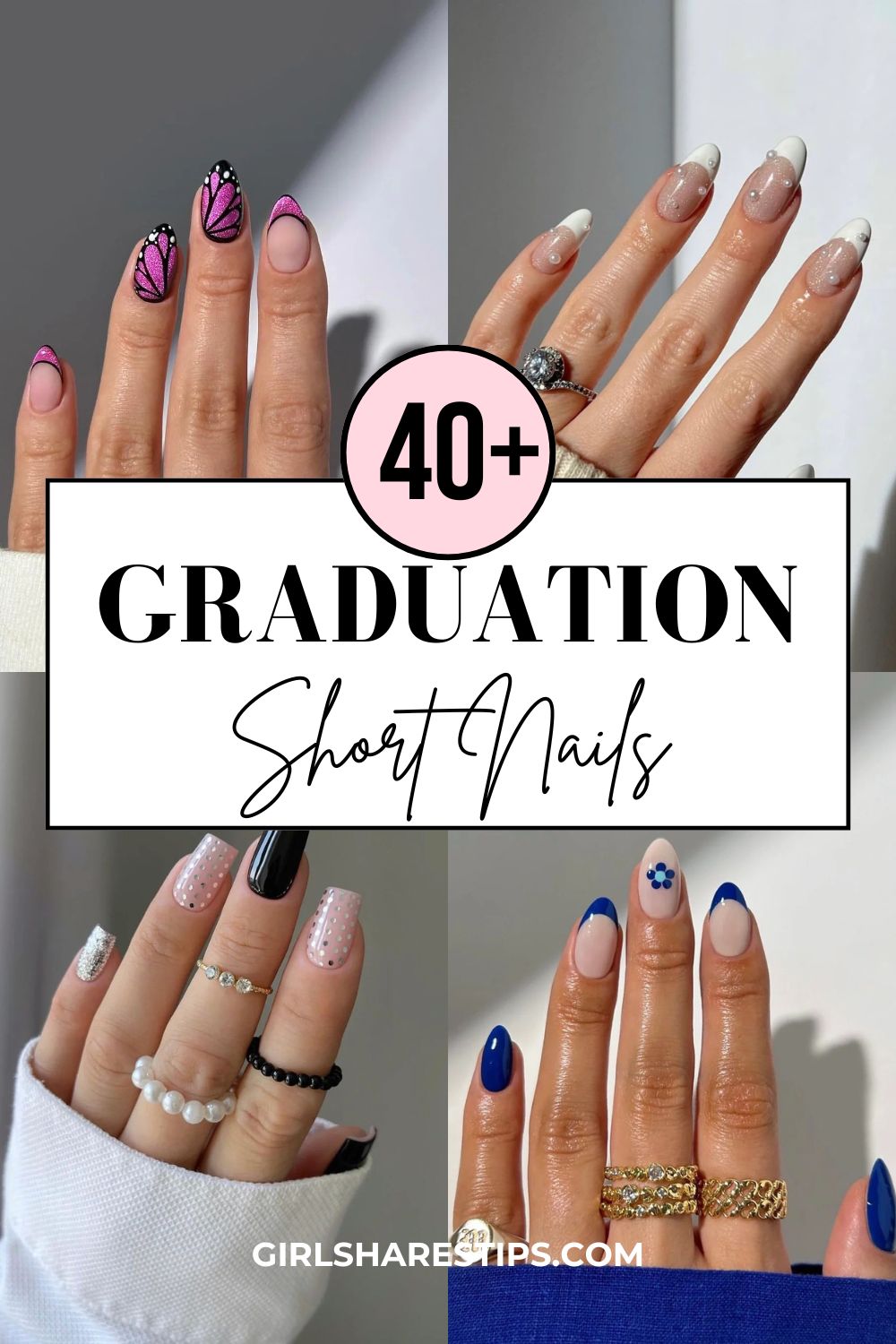 perfect short graduation nails collage