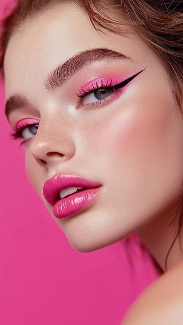 Bold Pink Eyeliner Makeup