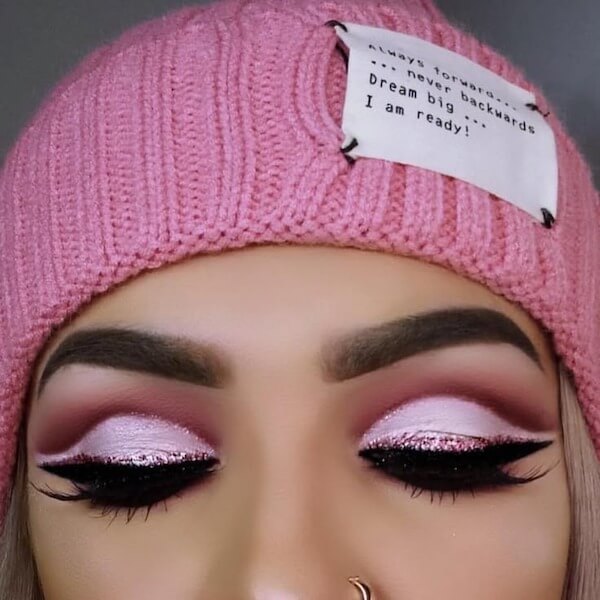 Sparkly Pink Cut Crease Eyes
