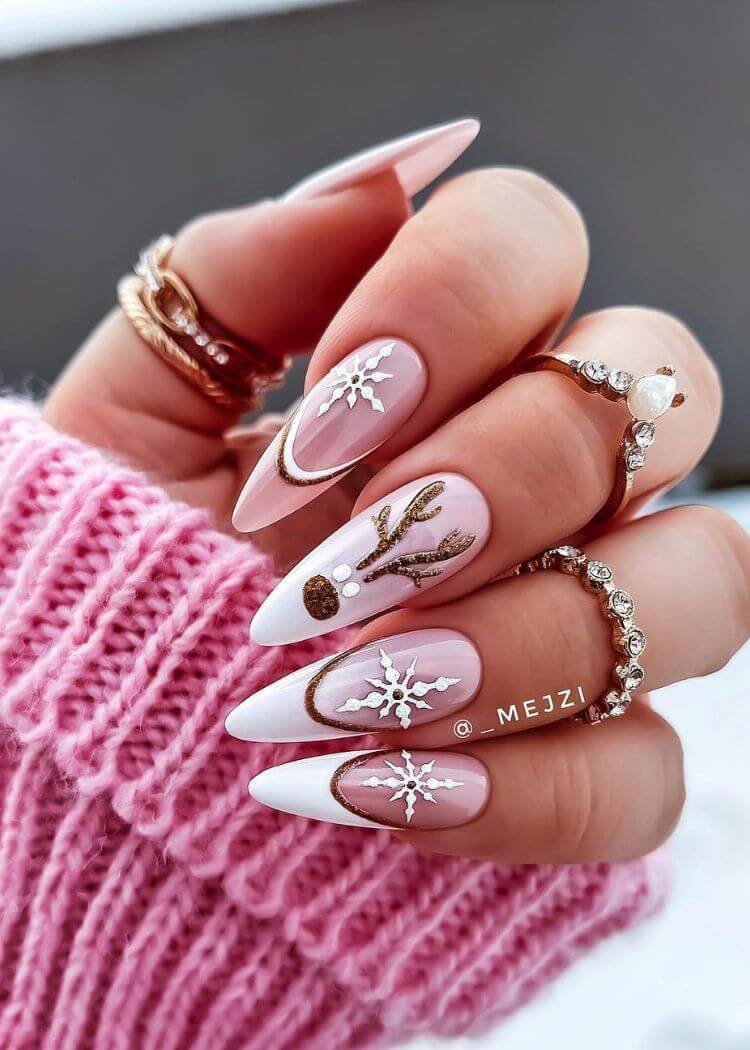 Pink Christmas Nails 
