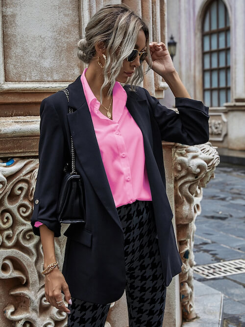 Pink and black outfits for ladies sale