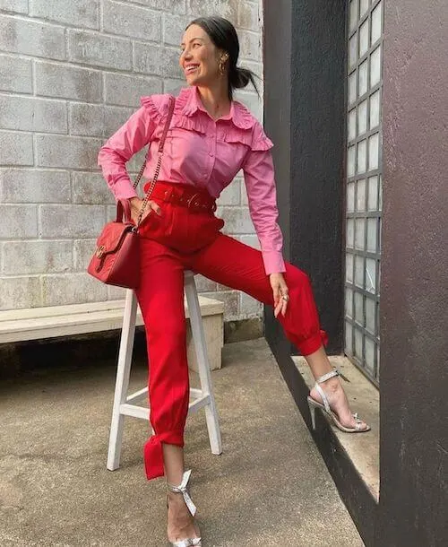 pink and red outfit ideas