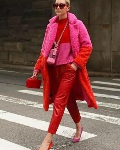 hot pink and red outfit ideas