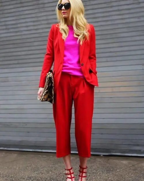 hot pink and red outfit ideas