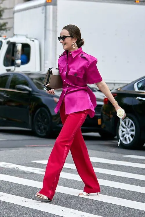 hot pink and red outfit ideas