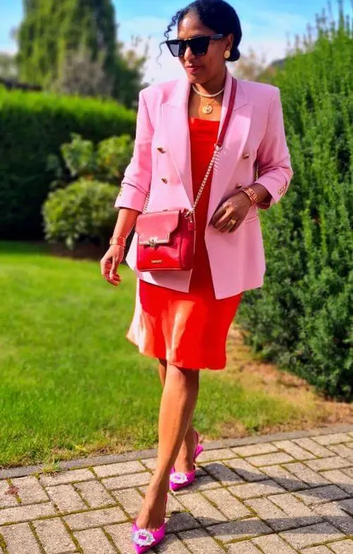 pink and red outfit ideas for black women