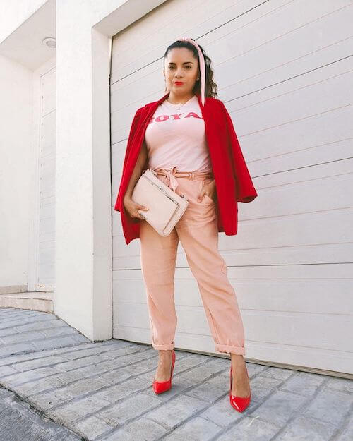 pink and red outfit ideas