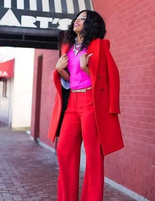 pink and red outfit ideas for black women