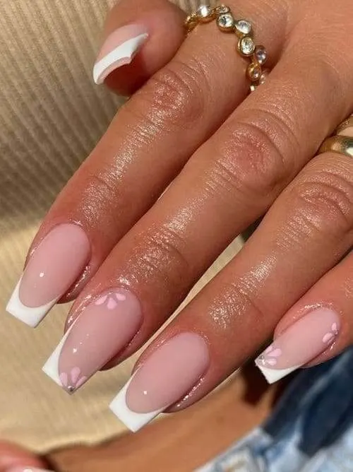 White And Pink Nails For Parties