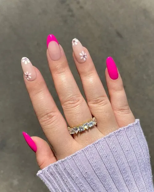 Pink And White Nail Ideas For Spring Summer