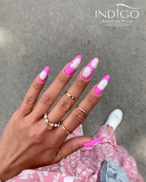 Pink and White Holiday Nails