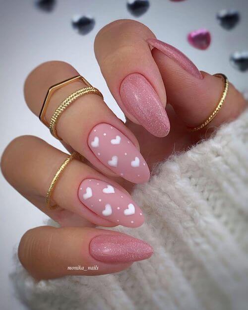 Pink And White Matte Nails