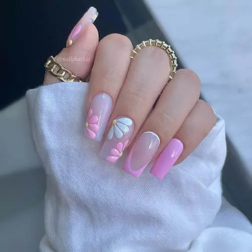 Pink And White Nail Ideas For Spring Summer