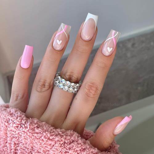 Baby Pink And White Nails