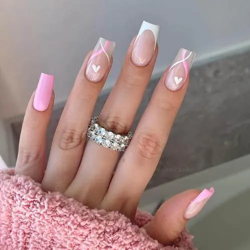 Baby Pink And White Nails