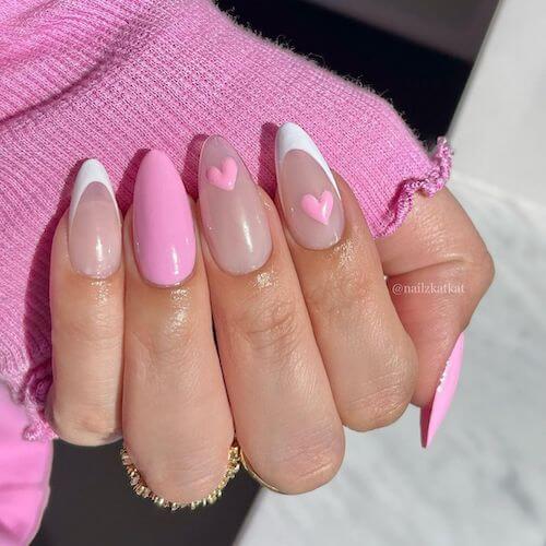 Light Pink and White Nail designs