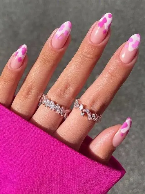 Pink And White French Nails